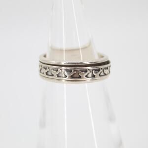 925 Sterling Silver Spinner Ring Whale Ocean Band Size 11.5 9.58g